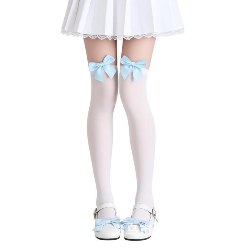 Red Velvet Butterfly Thigh-High Stockings - Anti-Snag Over-the-Knee Socks for Nurse, Prom, Halloween, Christmas