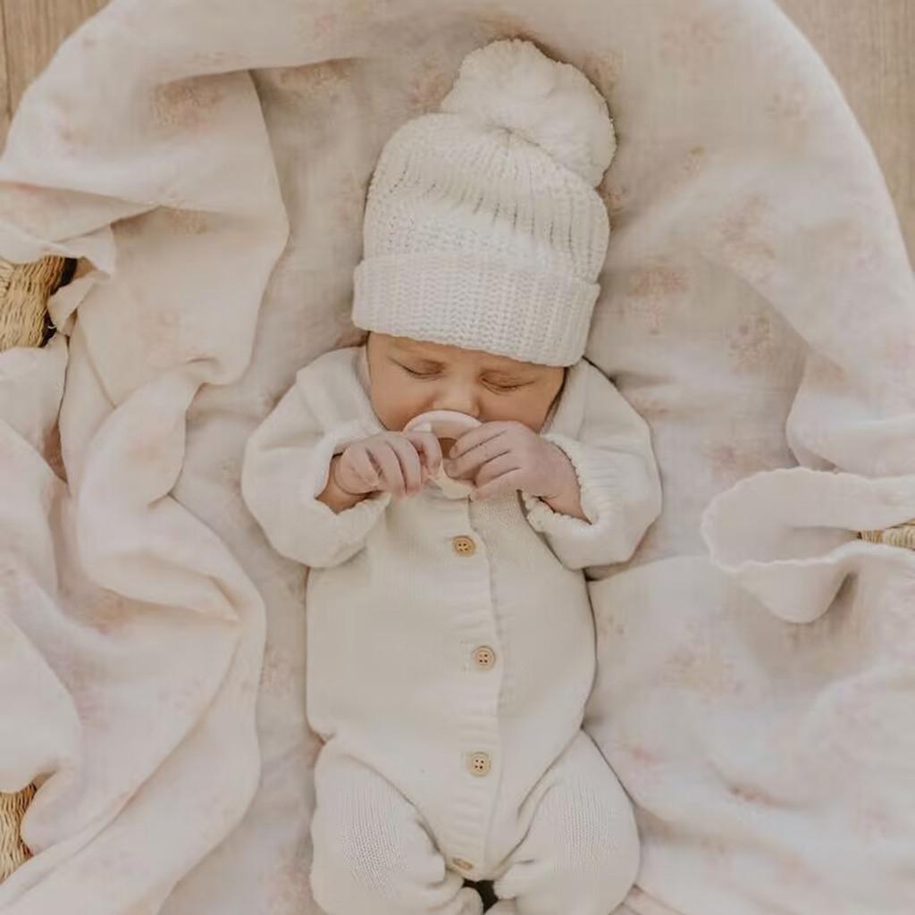 Căciulă tricotată pentru bebeluși cu pompon mare, călduroasă de iarnă, beanie pentru fotografie nou-născut, pentru băieți fete 0-12 luni