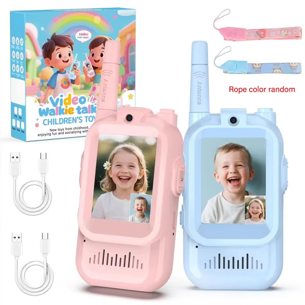 2 шт. Видеорации для детей, перезаряжаемые игрушки для малышей для кемпинга в помещении, путешествий, подарки на день рождения для детей от 3 до 12 лет