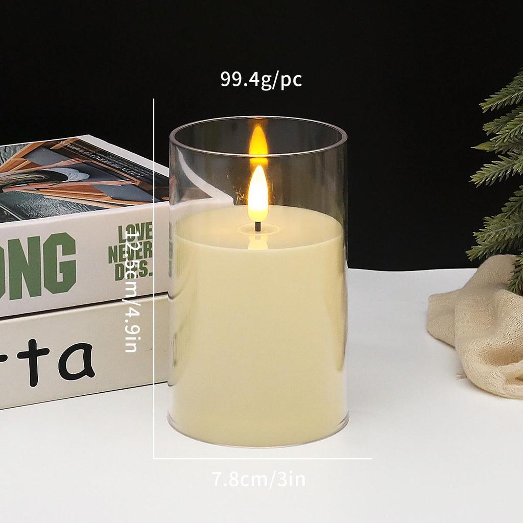 Acryl LED Kerze mit flackernder Flamme und Tassen-Atmosphäre