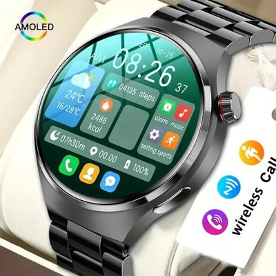 2024 Nové chytré hodinky NFC pro muže, hlasové volání Sportovní hodinky GT4 Pro Compass GPS Tracker Vodotěsné chytré hodinky