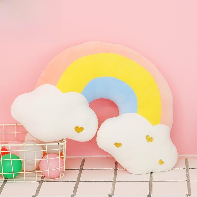 Nordic Rainbow Cloud Star Plush Pillow For Girls Bedroom Decor Rainbow