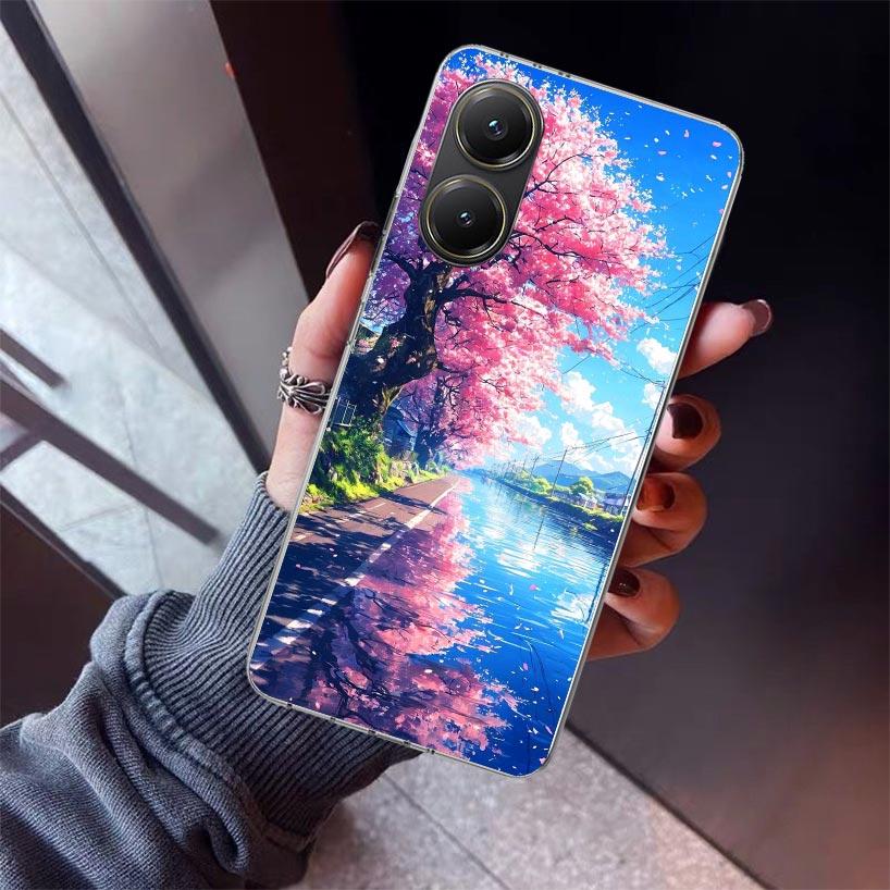 Japanische Kirschblüte Mount Fuji Handyhülle Für Xiaomi Poco X7 X6 X5 Pro F7 Ultra Redmi 15C 15 13 13C 12 12C 10 10A 10C 9 9A 9C 9T Sie