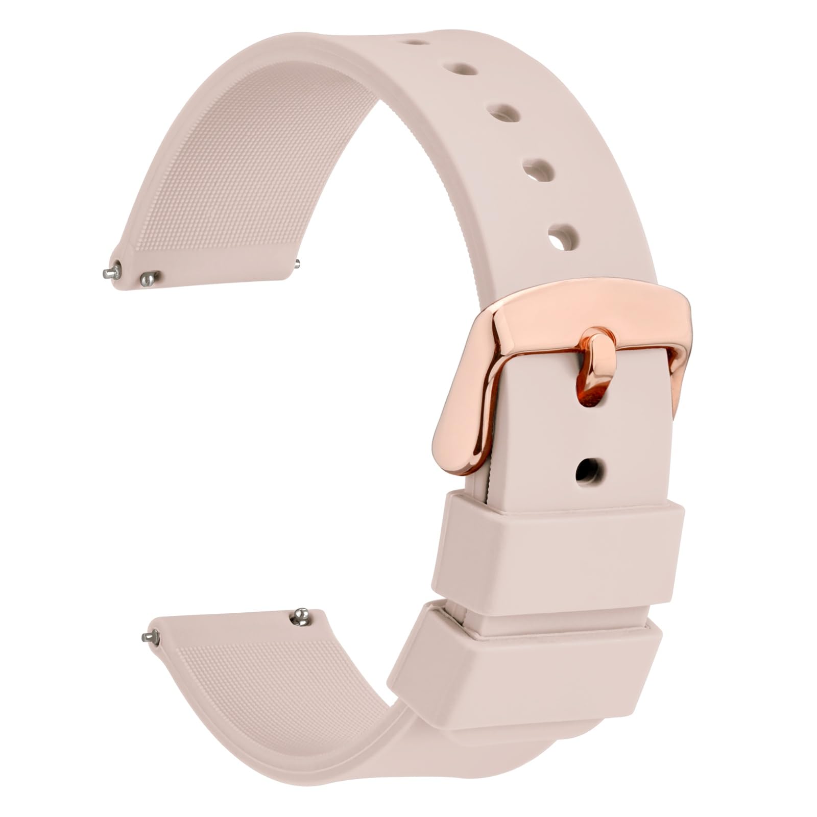 

[WOCCI] Rubber Strap Silicone 22mm Waterproof Watch Replacement Strap Quick Release Rubber Watch Band PinkPink Gold Buckle