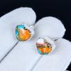 Orange Spiny Oyster Earrings | 925 Sterling Silver Stud Earrings | Handmade Gemstone Love Studs Heart Earrings | Boho Jewelry Wadding  Gift
