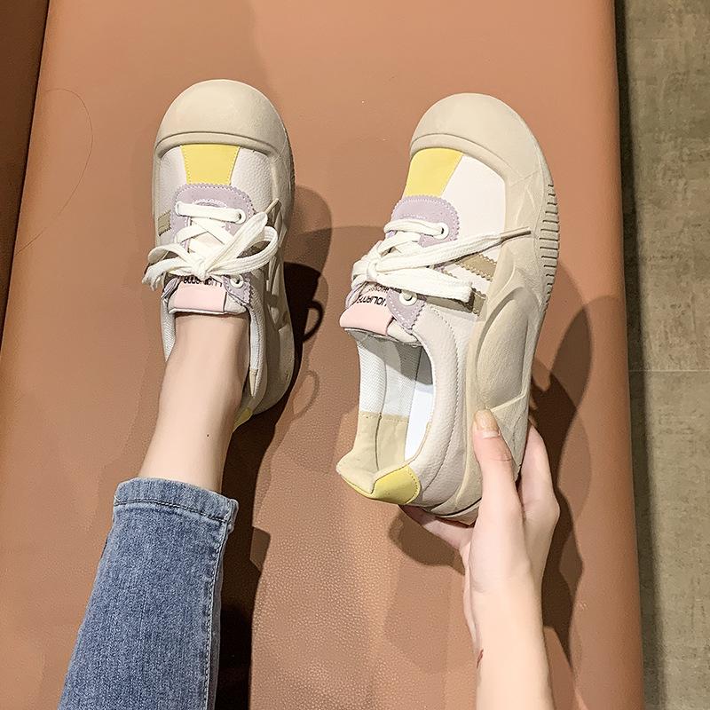 

Показывая ноги маленькие спортивные туфли весна и осень новые дышащие толстая подошва ретро универсальные повседневные для бега высокая ценность 40 жёлтый