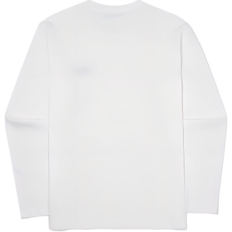 FILA Solid Color Crew Neck Pullover Long Sleeve T-Shirt Men Tops White FS2RLF1101X-OWH