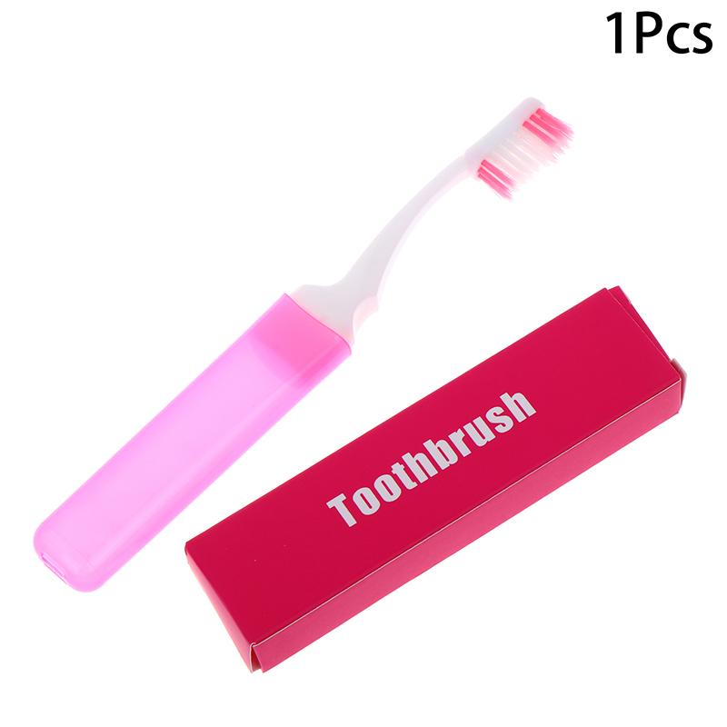 1/6 Pcs Mini Travel Portable Toothbrush Foldable Saves Space With Case Small Dental Brush Adult In Transparent Candy Colors