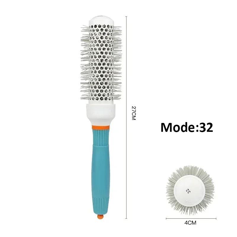 Professional Salon Hair Styling Brush Round Barrel Curly Hair Comb Hairderssing Comb Wet and Dry Dual Use Hairbrush Roller Tools