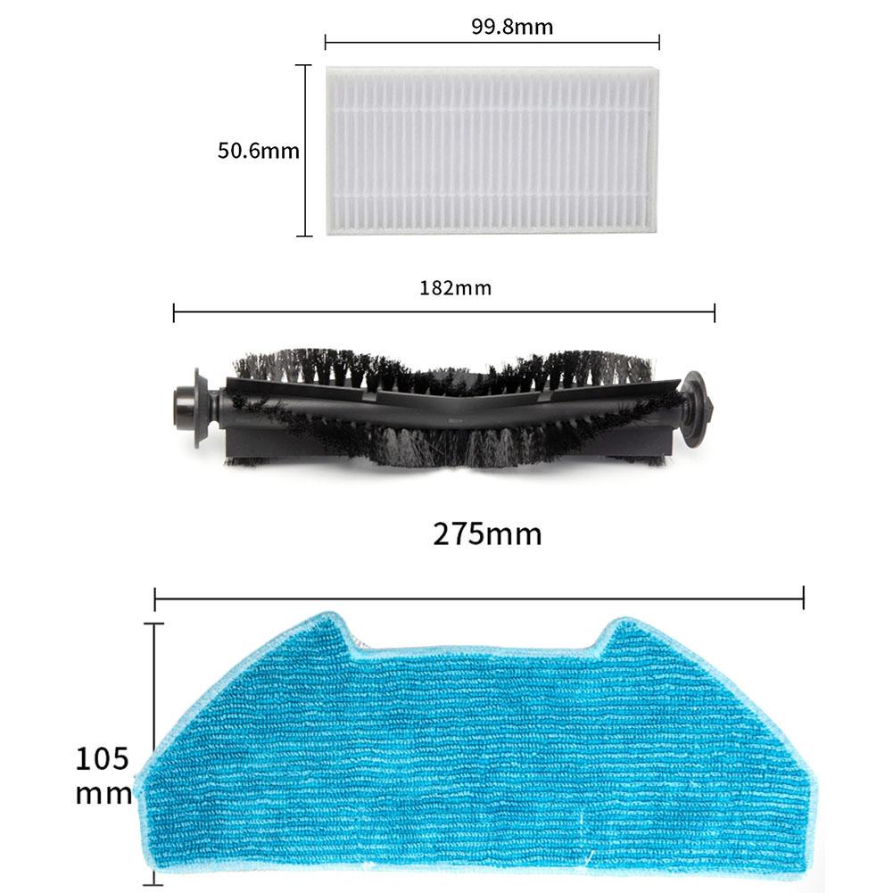 Main And Side Brushes Mop Cloths Bags Kit For BObsweep For Dustin For Ultra-Vision Vacuum Cleaner Spare Parts