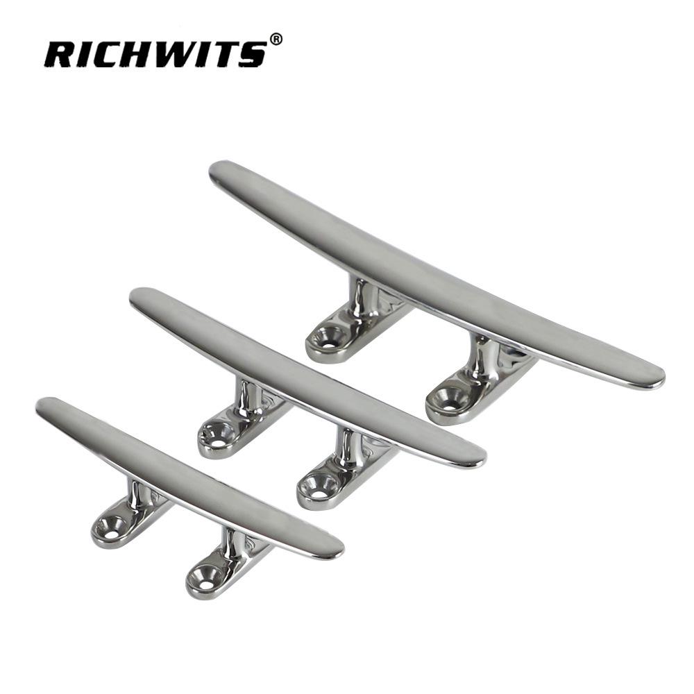 

Stainless Steel 316 Yacht Mooring Cleat Heavy-Duty Boat Horn Cleat for Speedboat & Yacht 4-inch, weight 54g