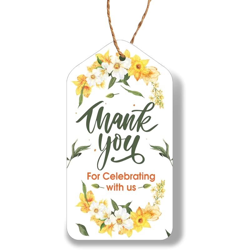 Clickedin - Thank You Tags for Packaging, Customized Packing Tags for Small Business 50 Pieces with Natural Jute Twine