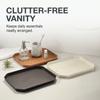 Waterproof Bathroom Vanity Tray Countertop Makeup Organizer Stackable Octagon Plastic Wood Grain Perfume Cosmetic Storage Tray