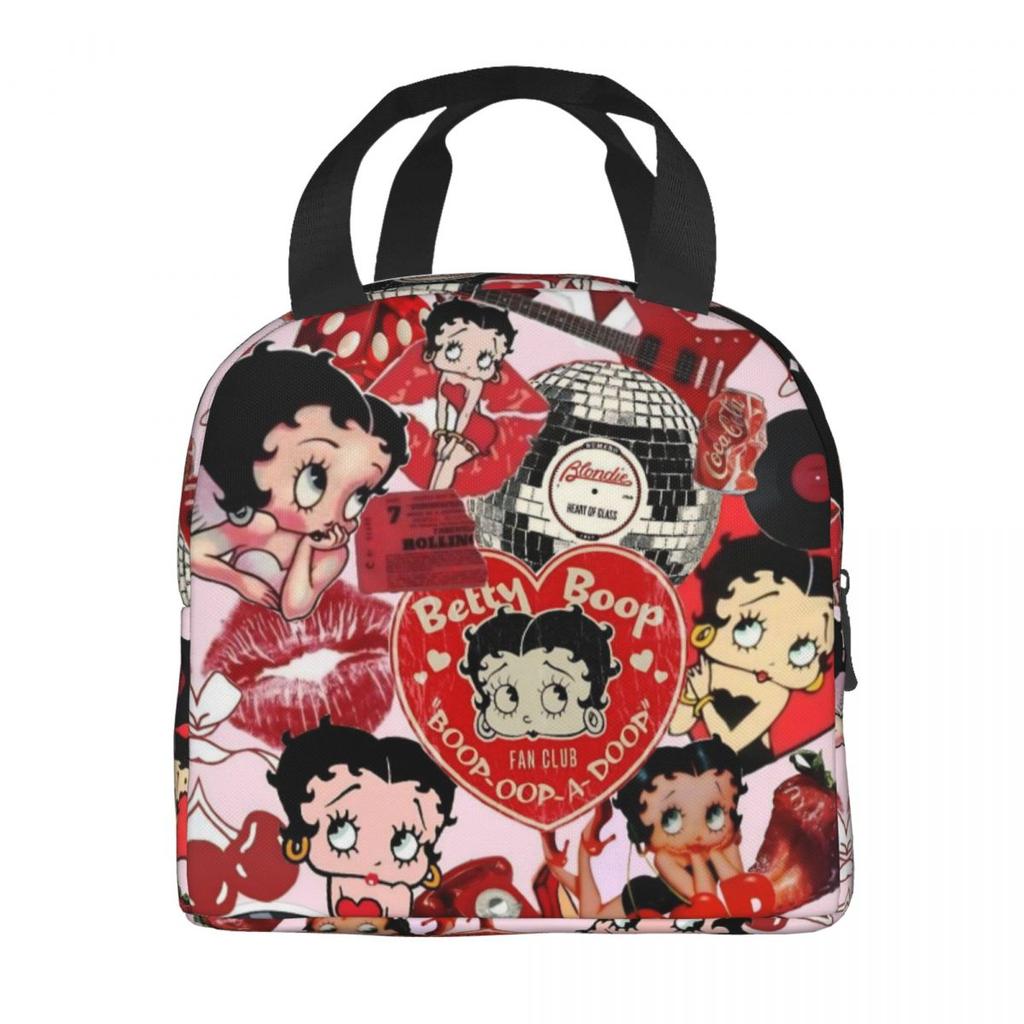 B-Bettys Boops Insulated Lunch Bag Food Container Portable Cooler Thermal Lunch Boxes For School Office