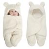 Warm Newborn Swaddle Wrap Imitation Berber Fleece Baby Blanket  Head Neck Protector