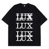 Rosalía LUX TRACKLIST Graphic Tshirt Men Women Fashion Hip-hop T-shirts Short-sleeved Cotton Casual Harajuku Loose Male T-shirts