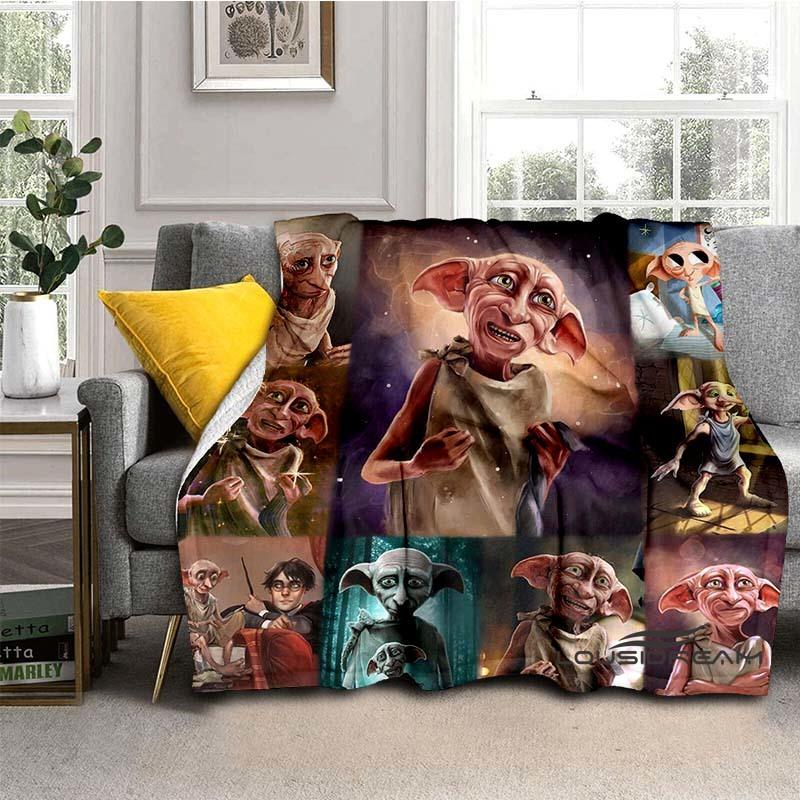 Dobby the House-Elf Cartoon Blanket — 3D-Printed Harry Potter Throw Blanket for Sofas, Beds, Cars, Living Rooms, and Bedrooms