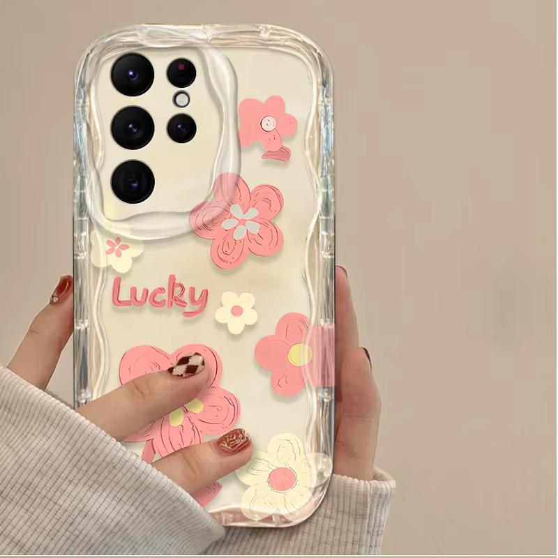 Custodia per Telefono Pittura ad Olio Fiore Onda per Samsung Galaxy S23 S24 S25 S26 Ultra S22 S21 S20 Plus FE A15 A16 A34 A35 A54 A55 Cover