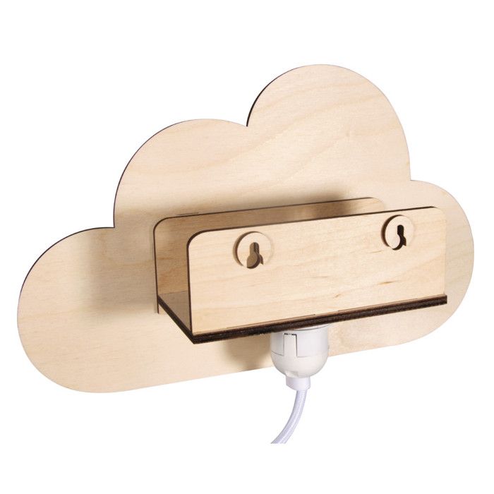 Kit en bois Lampe Petit nuage,FSC MixCred, nature, 31x18,5x7,5cm, 6 - pces, boîte 1kit