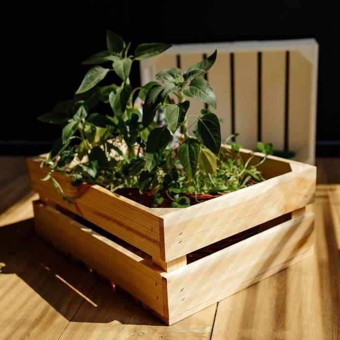 Caisse De Rangement - CREATIVE DECO - Bois Naturel - 40 X 30 X 15 Cm