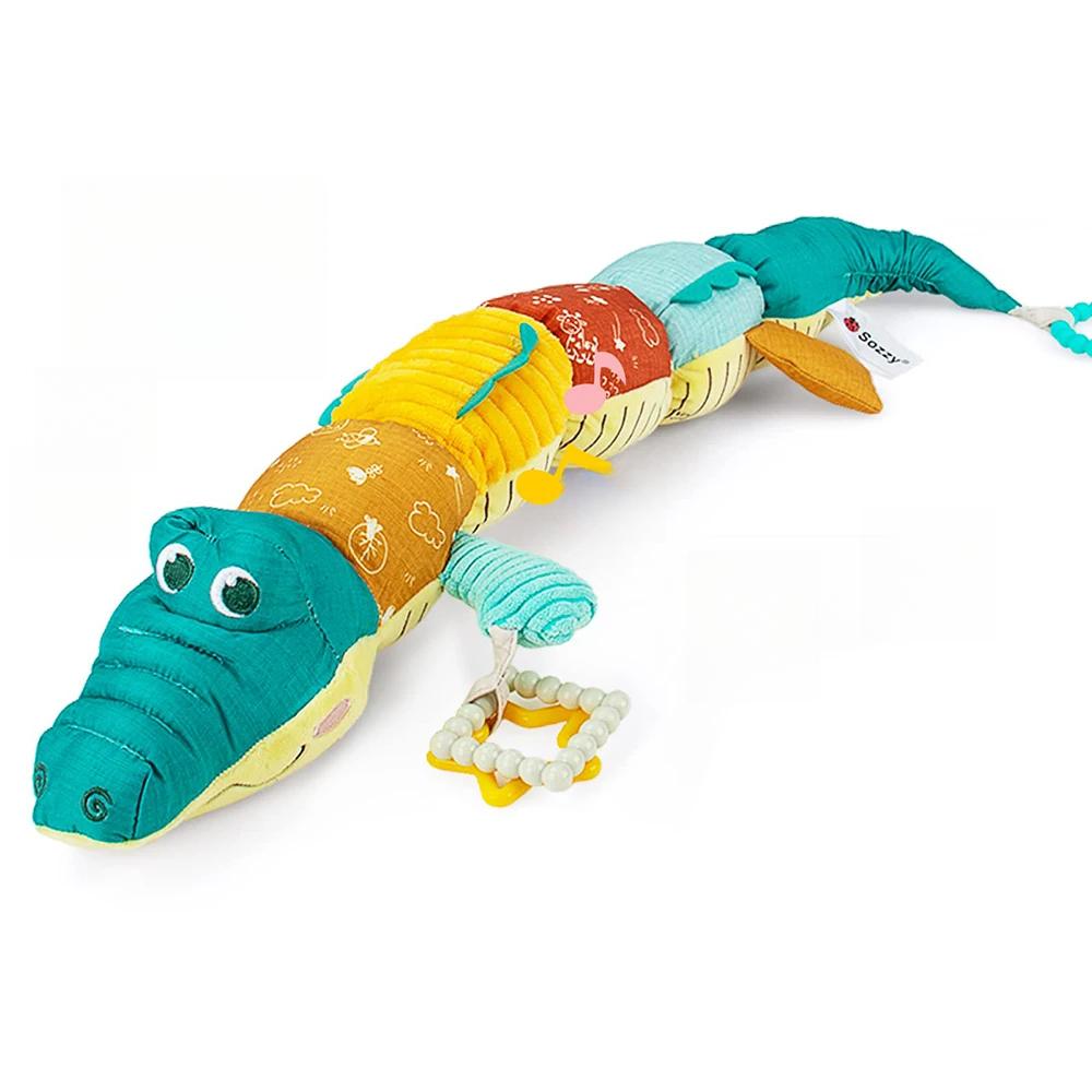 

Детские музыкальные чучела крокодилов, мягкие игрушки, мультисенсорные морщинистые погремушки и текстуры, милые игрушки на животик