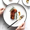 Nordic Western Style Ceramic Plates - Pure White Series for Household or Hotel Use