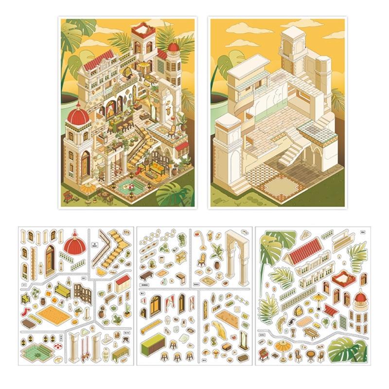 Cartoon Miniature Sticker Decorative Scenery PET Sticker For Journaling Notebook Photo Album Scrapbooking Embellishment