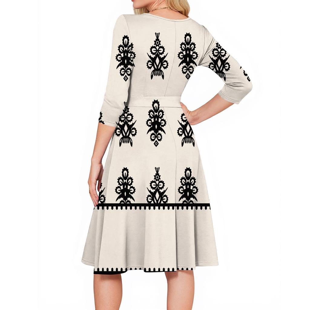 Women's Cocktail Dresses 3/4 Sleeve Vintage Wedding Guest Dress