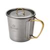 Thous Winds Titanium Mug, Single Cup, Outdoor Mug, Made of Titanium, Lightweight, Sturdy, Open Fire, Stylish, Solo Camping, Camping, Mesh Storage Bag