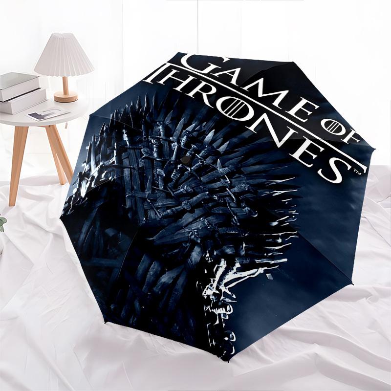 1pc Game of Thrones Automatic Folding Umbrella - Compact 8-Rib Design, Durable Plastic & Iron1309L