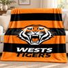 Wests Tigers Blanket Flannel Blanket Soft Cozy Plush Throw for Sofa Bed Lightweight Home Decoration Outdoor Camping