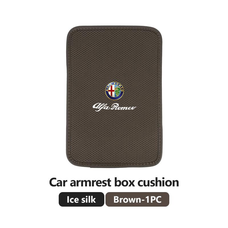 AGS1 For Alfa Romeo Car Armrest Box Pad Leather/Ice silk Cushion Protector Elbow Support Accessories Giulietta GT 159 147 156 Mito