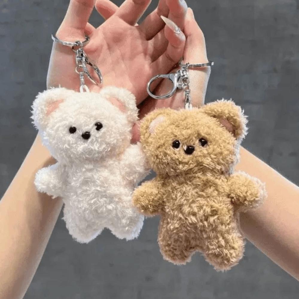 Magnetic Cartoon Bear Key Chain Cartoon Bear Plush Pendant Magnetic Bear Pendant Unisex