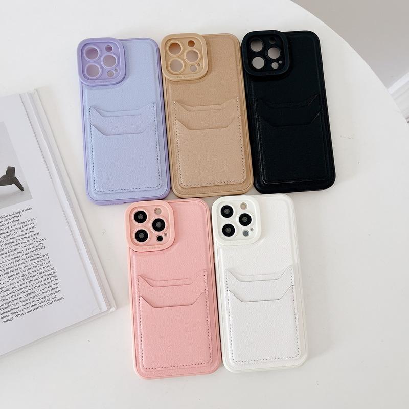 

Кожаный чехол с карманом для карт для Iphone 13 Pro Max 12 11 Pro, силиконовый противоударный чехол с двумя слотами для карт, задняя крышка