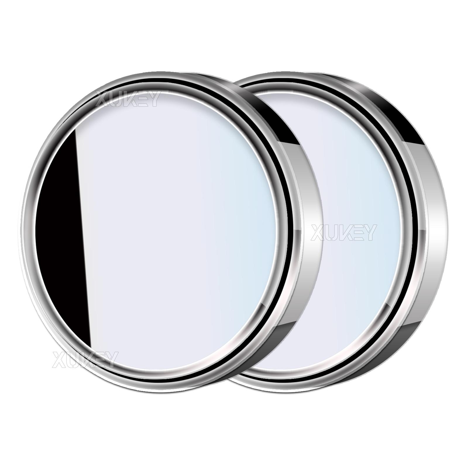 

2X Автомобильные зеркала для слепых зон, регулируемые круглые, HD-стеклянные, выпуклые, боковые, зеркала заднего вида серебряный