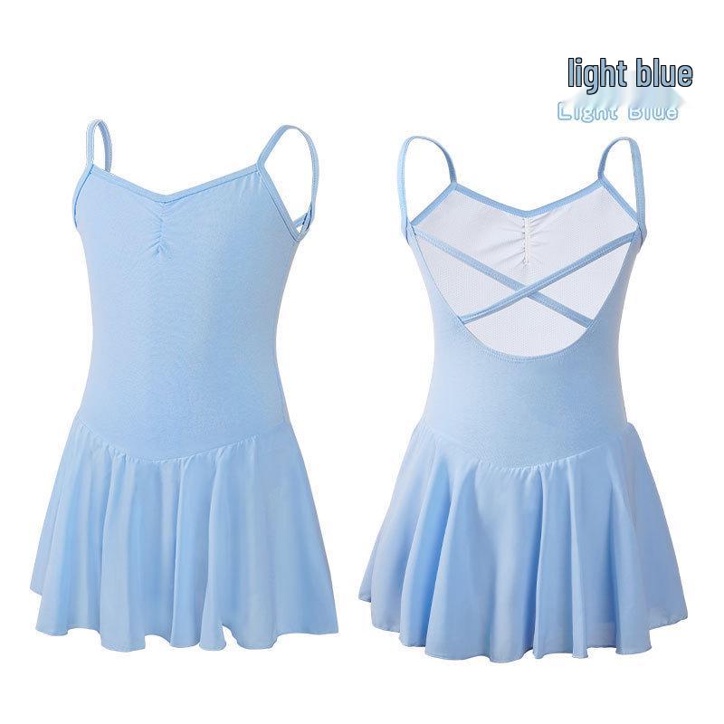 

Girls Summer Spaghetti Strap Chiffon Dance Dress for Latin & Chinese Art Exam 160