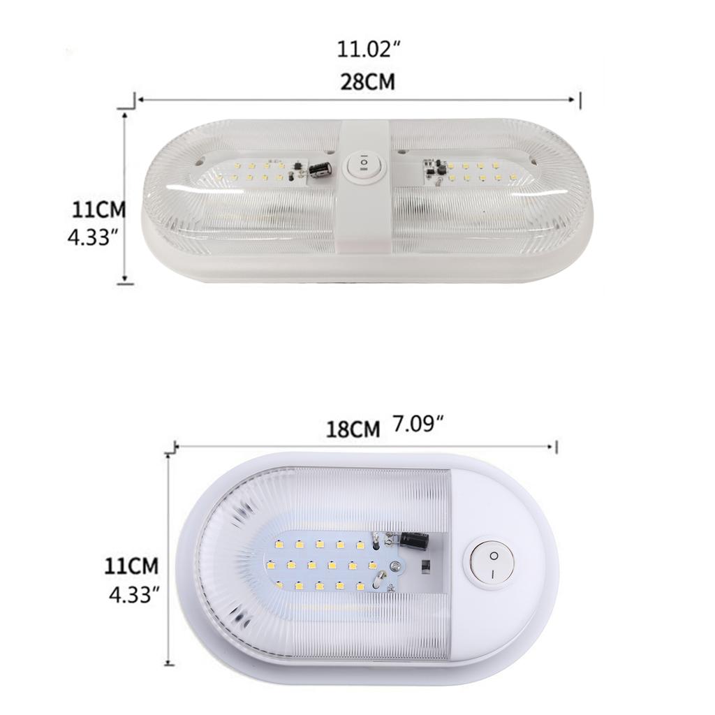 Single/Dual LED Dome Light with Seperate Switch 10-24V Ceiling Lamp RV Interior Equipment RV Interior Lighting