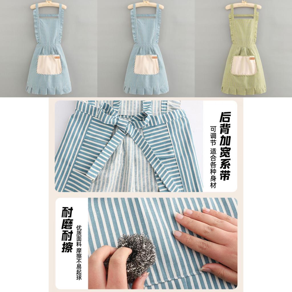 Modern Striped Cotton Linen Apron For Kitchen Home Use With Oil Stain Protection Special Characters Included
