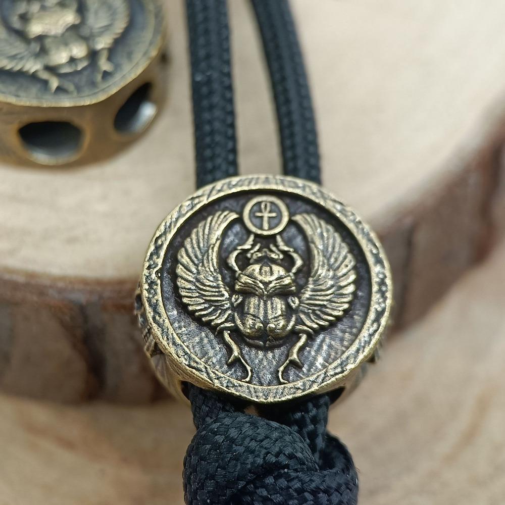 Gândac de bălegar Ankh Mărgele cuțit din alamă Punk EDC Outdoor DIY Șnur împletit din paracord Pandantiv breloc Retro Brățări accesorii cu coardă de umbrelă