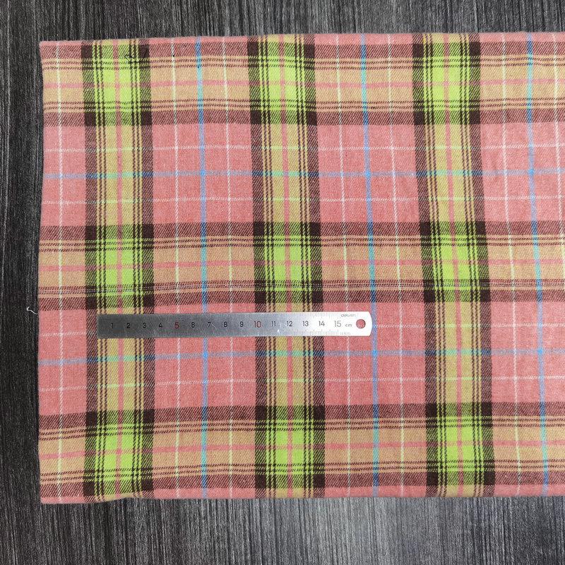 Spot Color-Woven Plaid Jacquard Fabric for Children's Autumn/Winter Brushed Polyester-Cotton Shirts