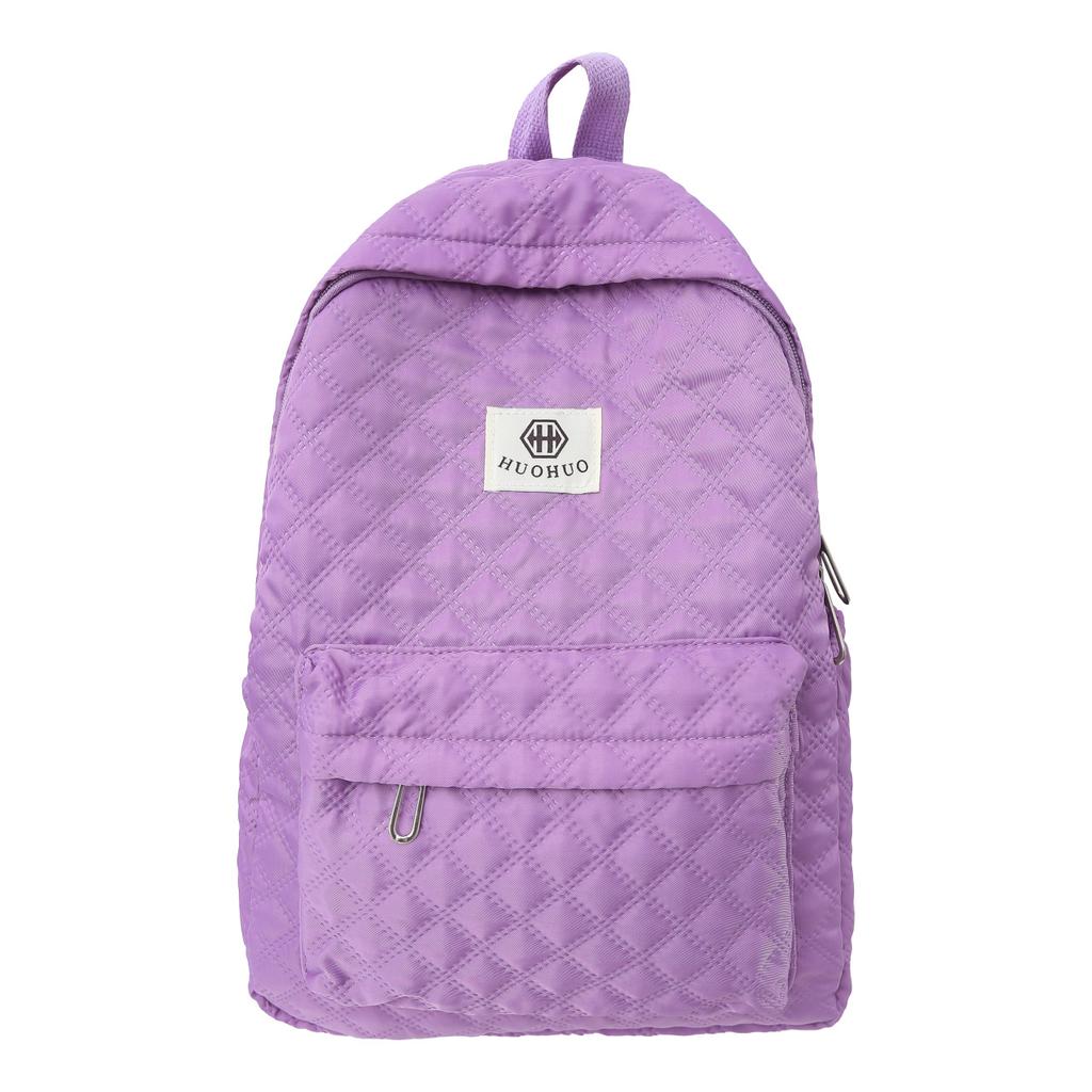Schoolbag1011 Wholesale New Hugh Solid Color Trend Plaid Backpack Student Women's School Bag Large Capacity Campus