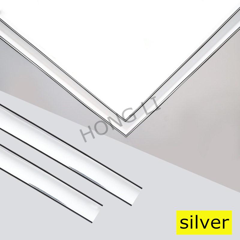 

5M Gold tile tape Self Adhesive Wall Stickers Imitation metal Living Room Decoration Lines Background Wall Ceiling Edge Strip 1.1cm&5M серебряный