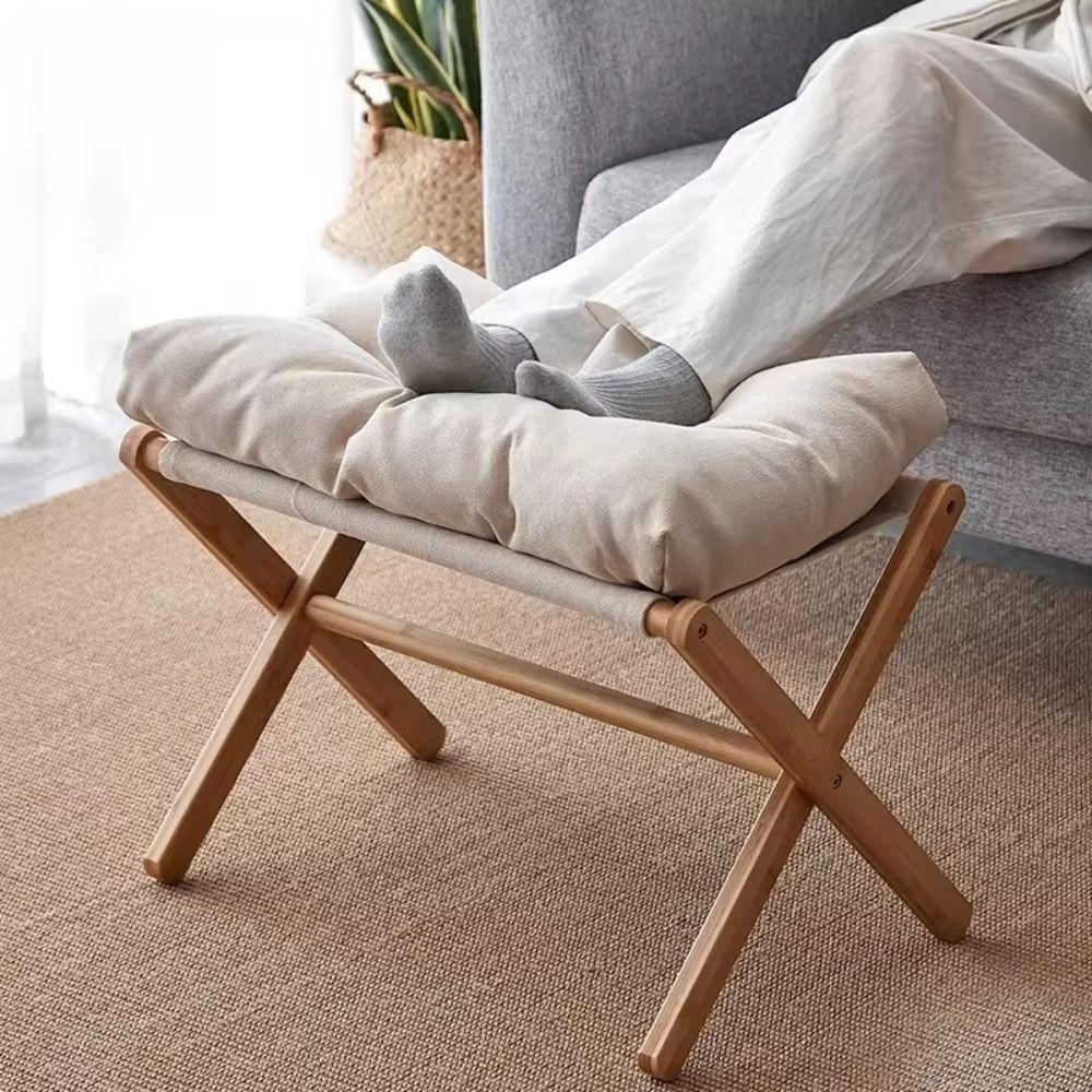 Cotton-filled Cushion Footstool Compact Design Shoe Changing Stool Low Stool  Office Lunch Breaks