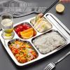 Tianze Round 304 Stainless Steel 3-Compartment Meal Tray