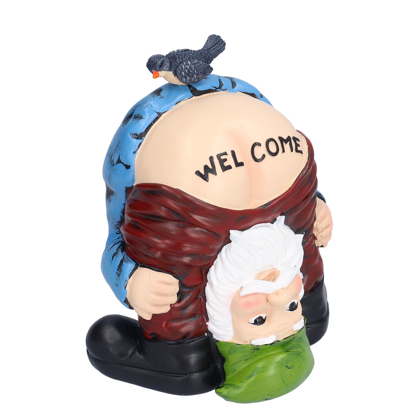 

Garden Gnome Statue Hand Painted Colorful Exquisite Appearance Synthetic Resin Naughty Gnomes 18cm