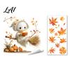 Cute Ghost Pumpkin Decals Autumn Ghost/Gnome Static Glass Sticker PVC Waterproof Maple Leaves Window Removable Party Supplies Decal Cling
