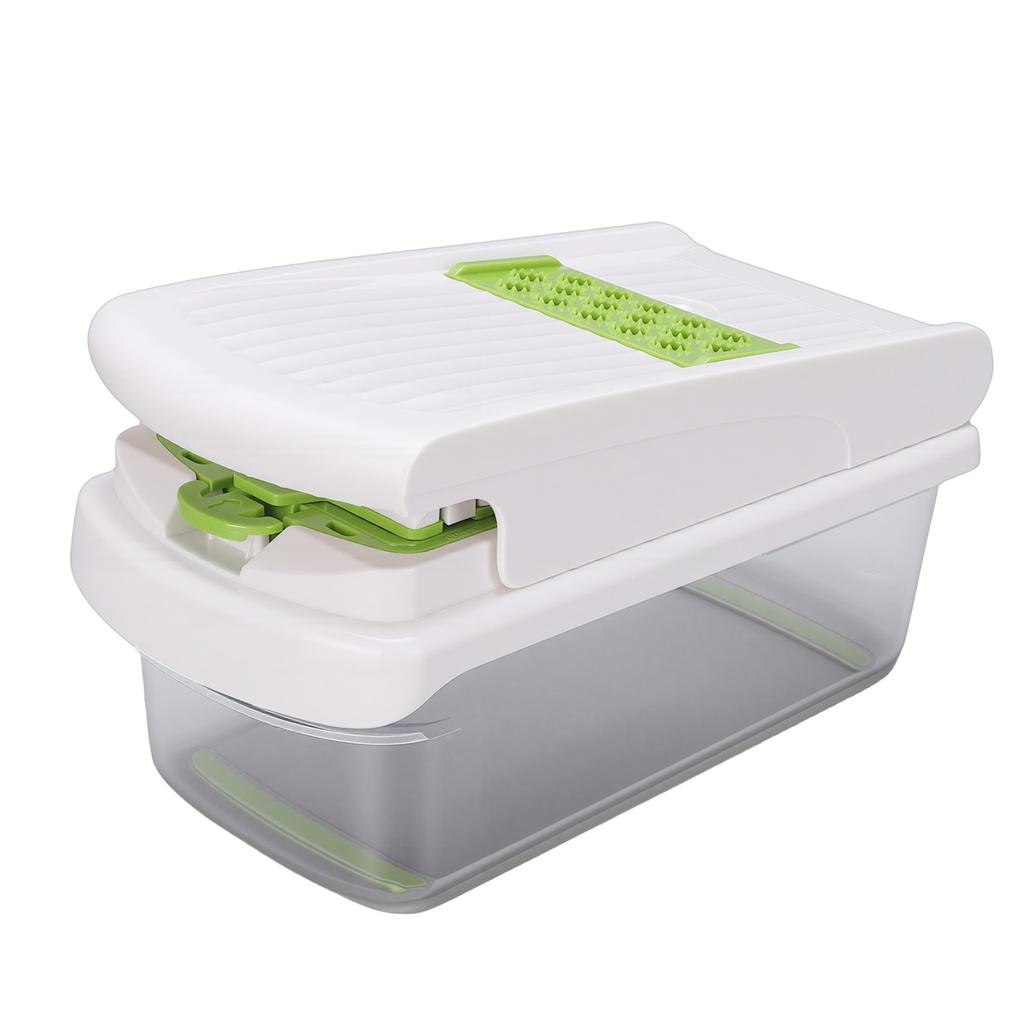 Multifunctional Food Chopper Stainless Steel Blades Integrated Vegetable Chopper and Spiralizer for Kitchen