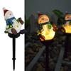 Christmas Santa Claus & Snowman Landscape Lawn Solar Light Xmas Pathway Lights For Christmas Lawn Yard Decoration P4Z4
