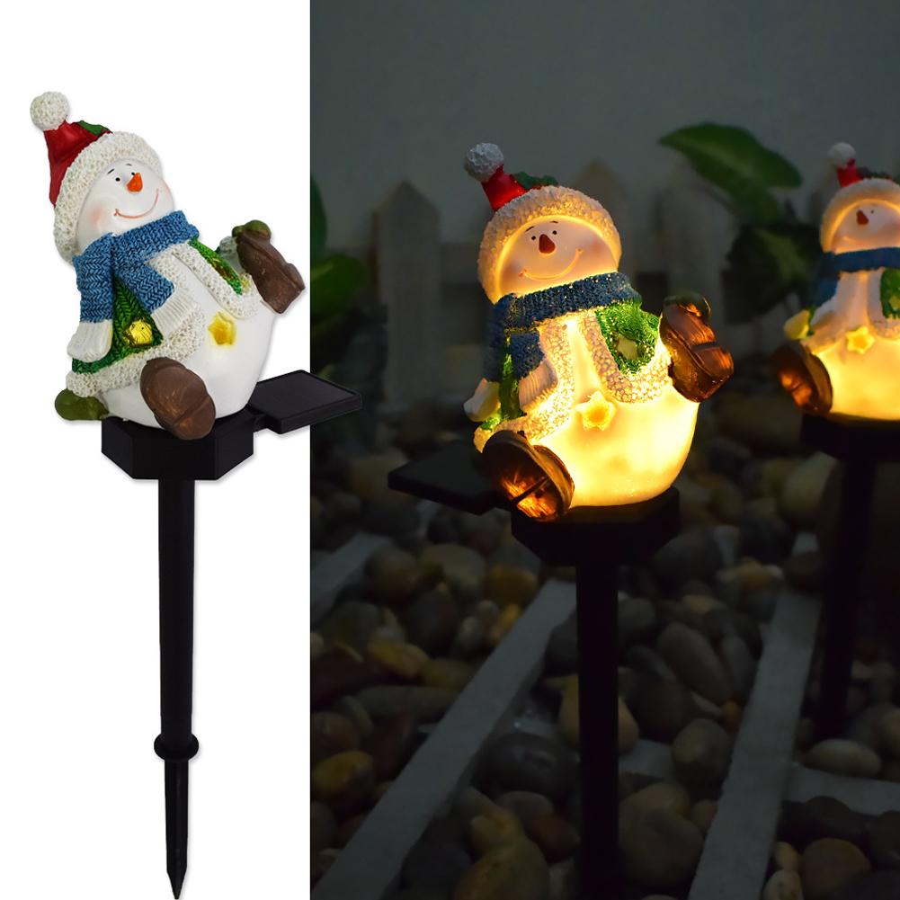 Christmas Santa Claus & Snowman Landscape Lawn Solar Light Xmas Pathway Lights For Christmas Lawn Yard Decoration P4Z4