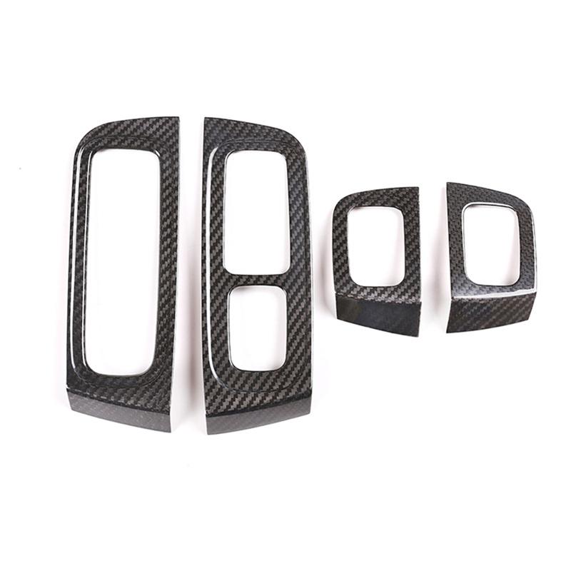 A87Q-For Porsche Panamera 2017- Dry Carbon Fiber Car Window Lift Switch Button Frame Cover Trim Decorative Accessories